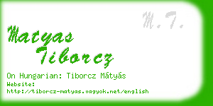matyas tiborcz business card