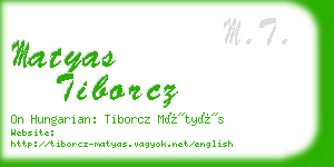 matyas tiborcz business card